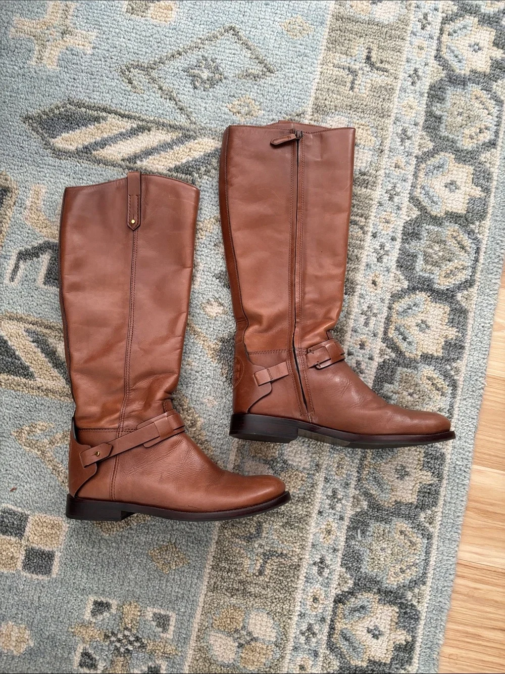 Tory Burch Chestnut Leather Tall Riding Boots